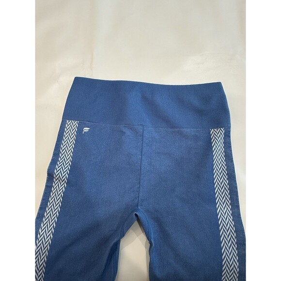 FABLETICS Sz M High Waisted Seamless Check Leggings Blue Women New a - Picture 2 of 4